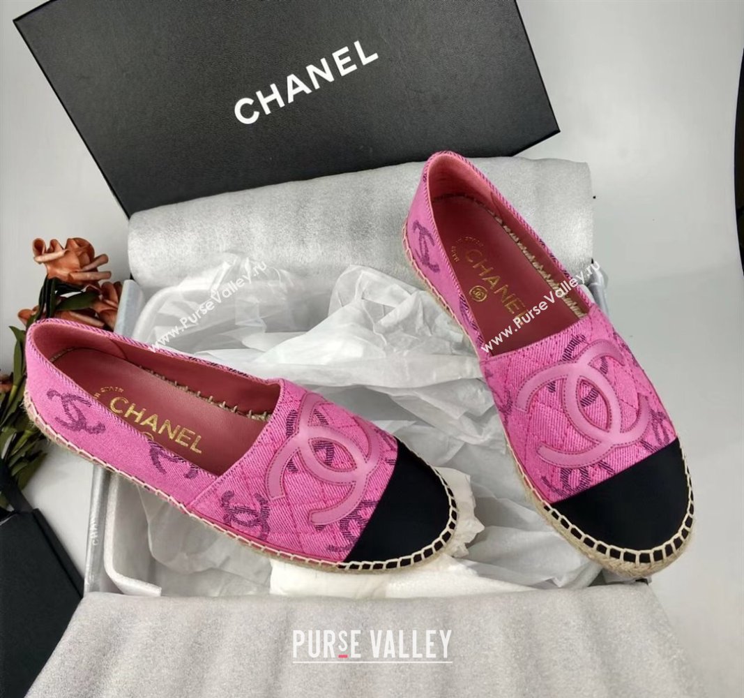 Chanel CC Fabric Espadrilles Flat Pink 2024 0816 (MD-240816020)