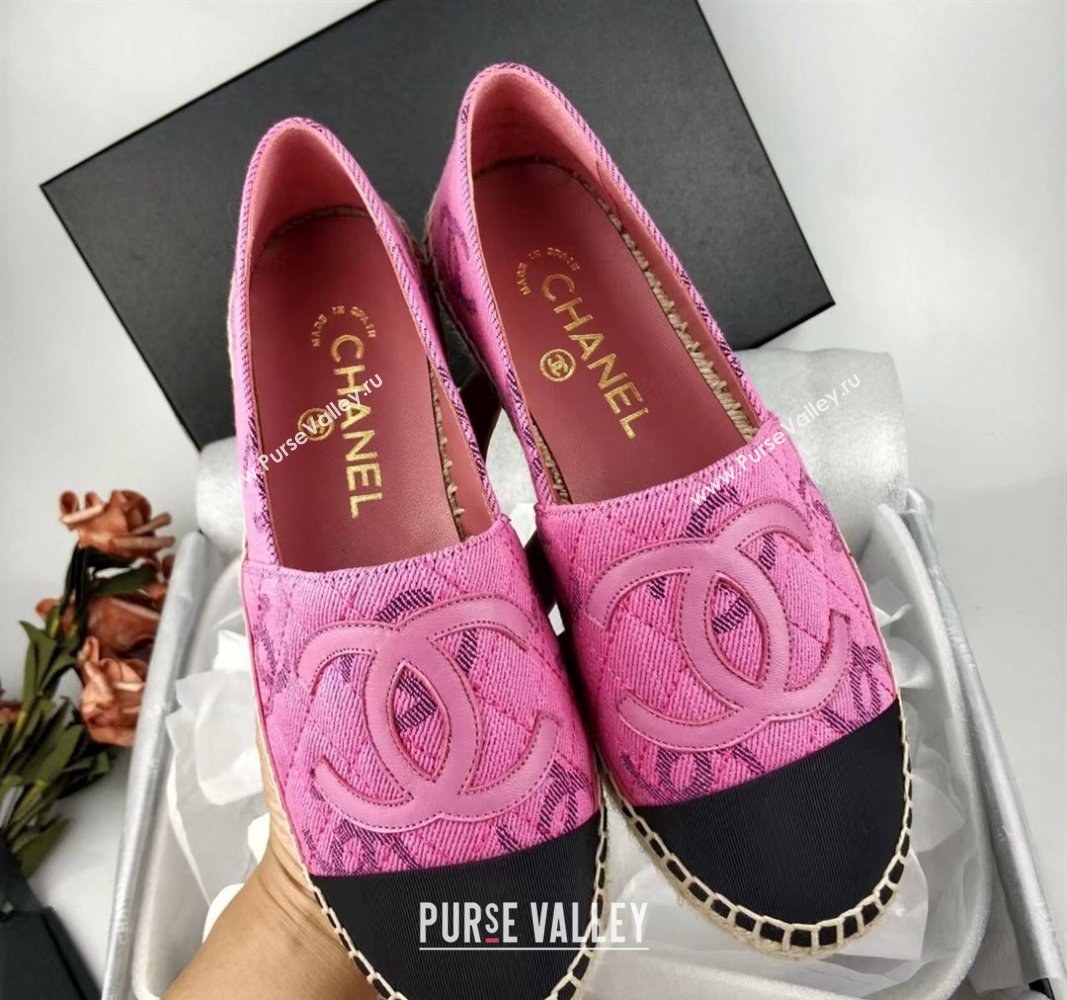 Chanel CC Fabric Espadrilles Flat Pink 2024 0816 (MD-240816020)