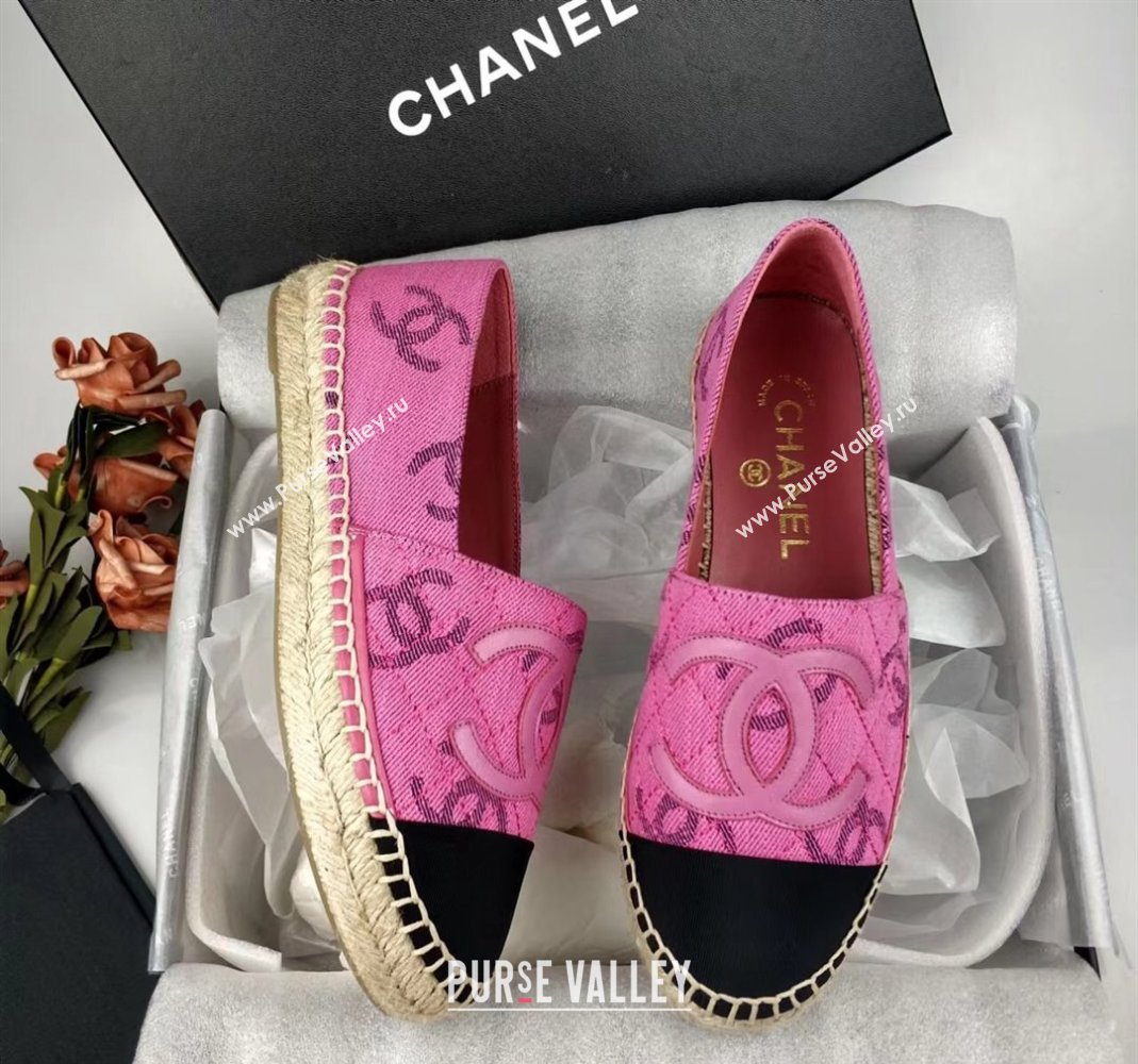 Chanel CC Fabric Espadrilles Flat Pink 2024 0816 (MD-240816020)