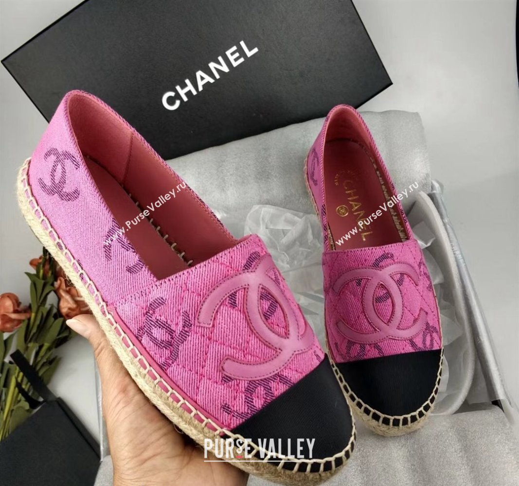 Chanel CC Fabric Espadrilles Flat Pink 2024 0816 (MD-240816020)