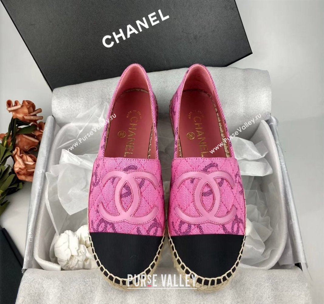 Chanel CC Fabric Espadrilles Flat Pink 2024 0816 (MD-240816020)