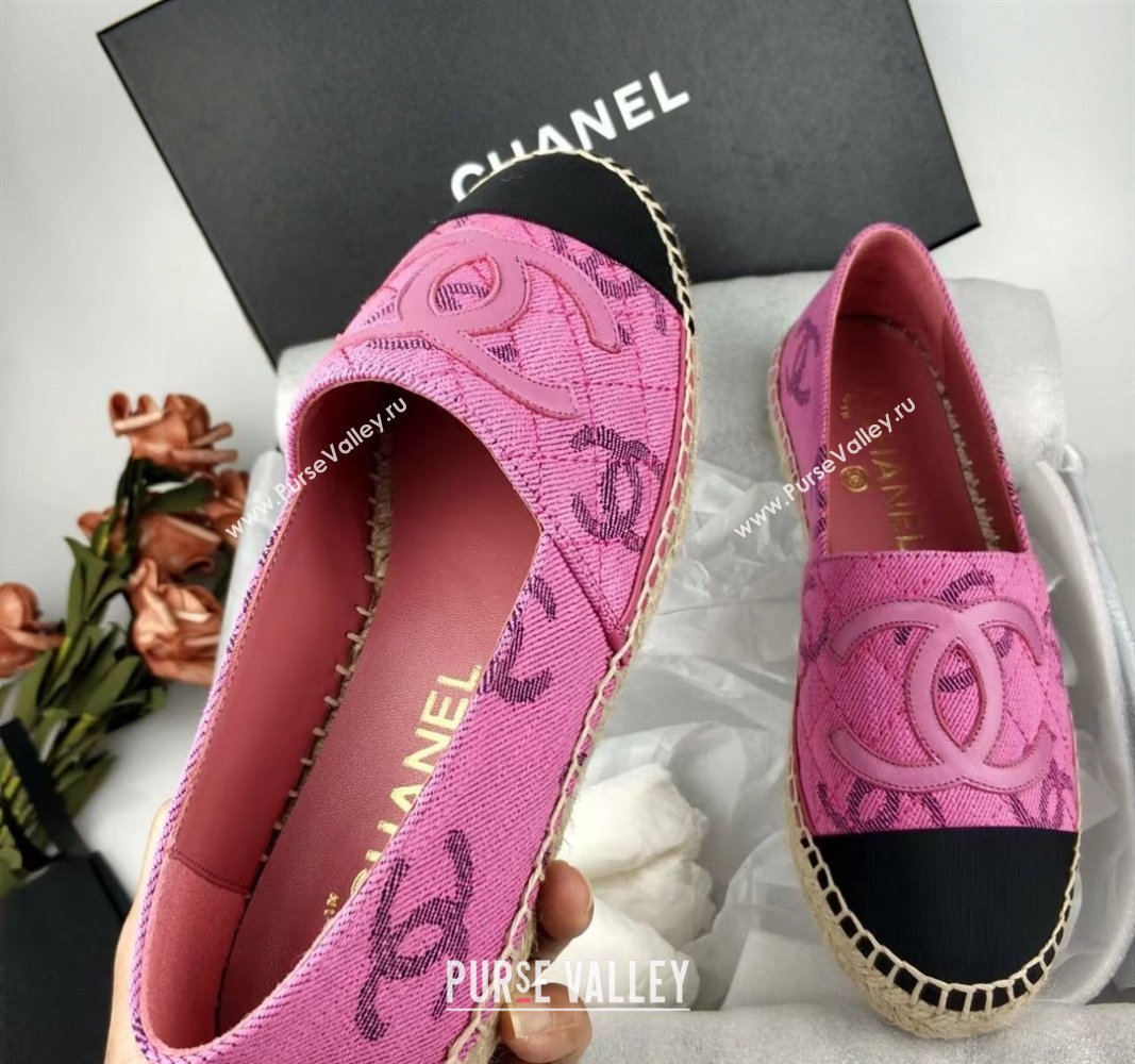 Chanel CC Fabric Espadrilles Flat Pink 2024 0816 (MD-240816020)