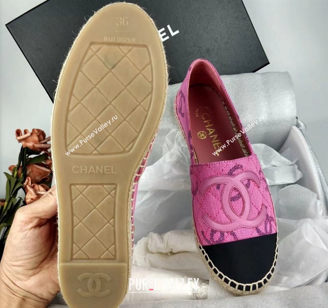 Chanel CC Fabric Espadrilles Flat Pink 2024 0816 (MD-240816020)