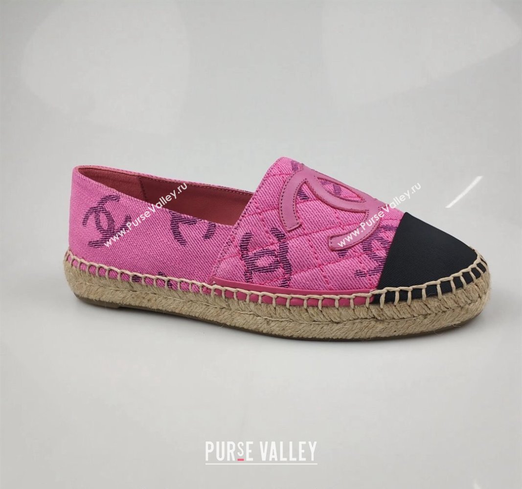 Chanel CC Fabric Espadrilles Flat Pink 2024 0816 (MD-240816020)