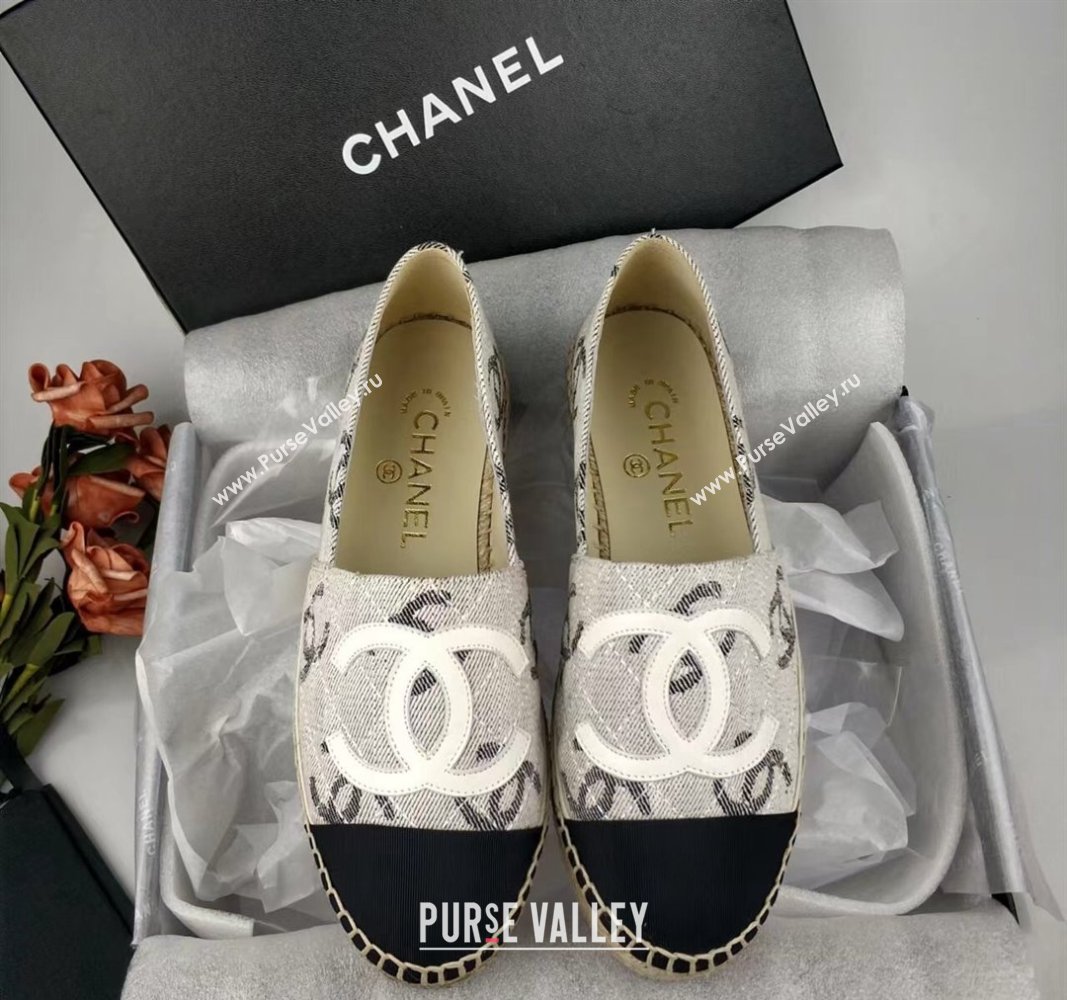 Chanel CC Fabric Espadrilles Flat Grey 2024 0816 (MD-240816021)