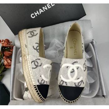 Chanel CC Fabric Espadrilles Flat Grey 2024 0816 (MD-240816021)