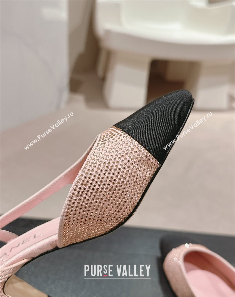 Chanel Strass Grosgrain Slingback Pumps 6.5cm G31318 Pink 2024 0816 (MD-240816034)