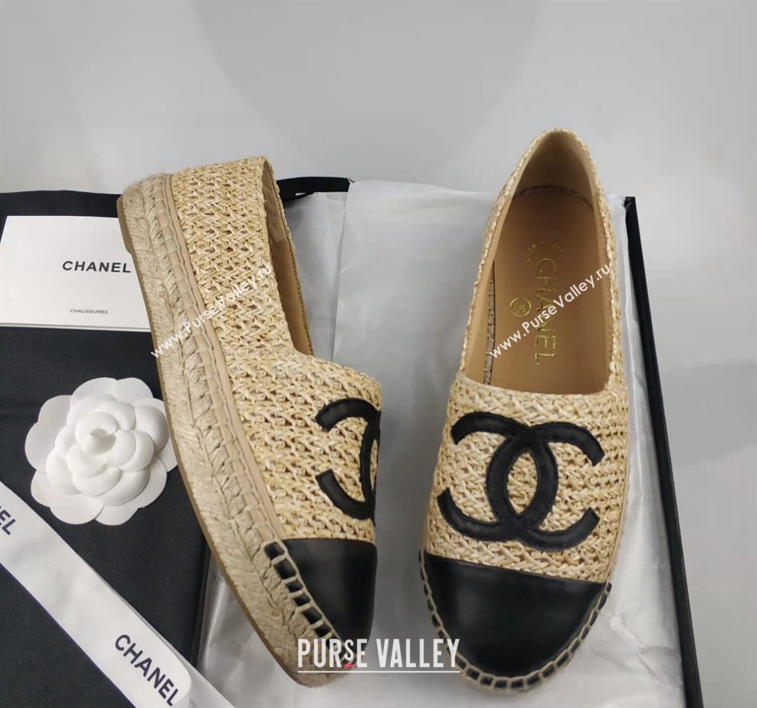 Chanel Straw-Like Lambskin Espadrilles Flat Beige 2024 0816 (MD-240816022)