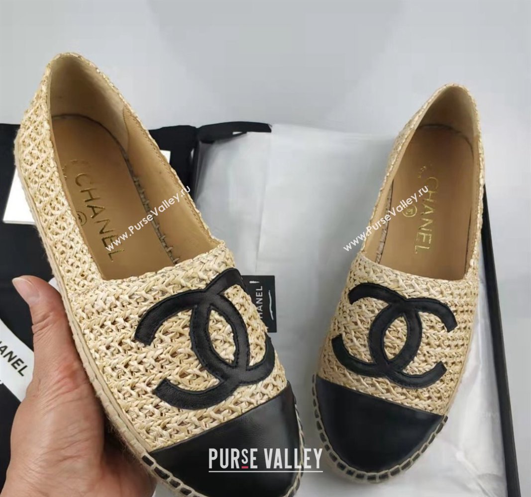 Chanel Straw-Like Lambskin Espadrilles Flat Beige 2024 0816 (MD-240816022)