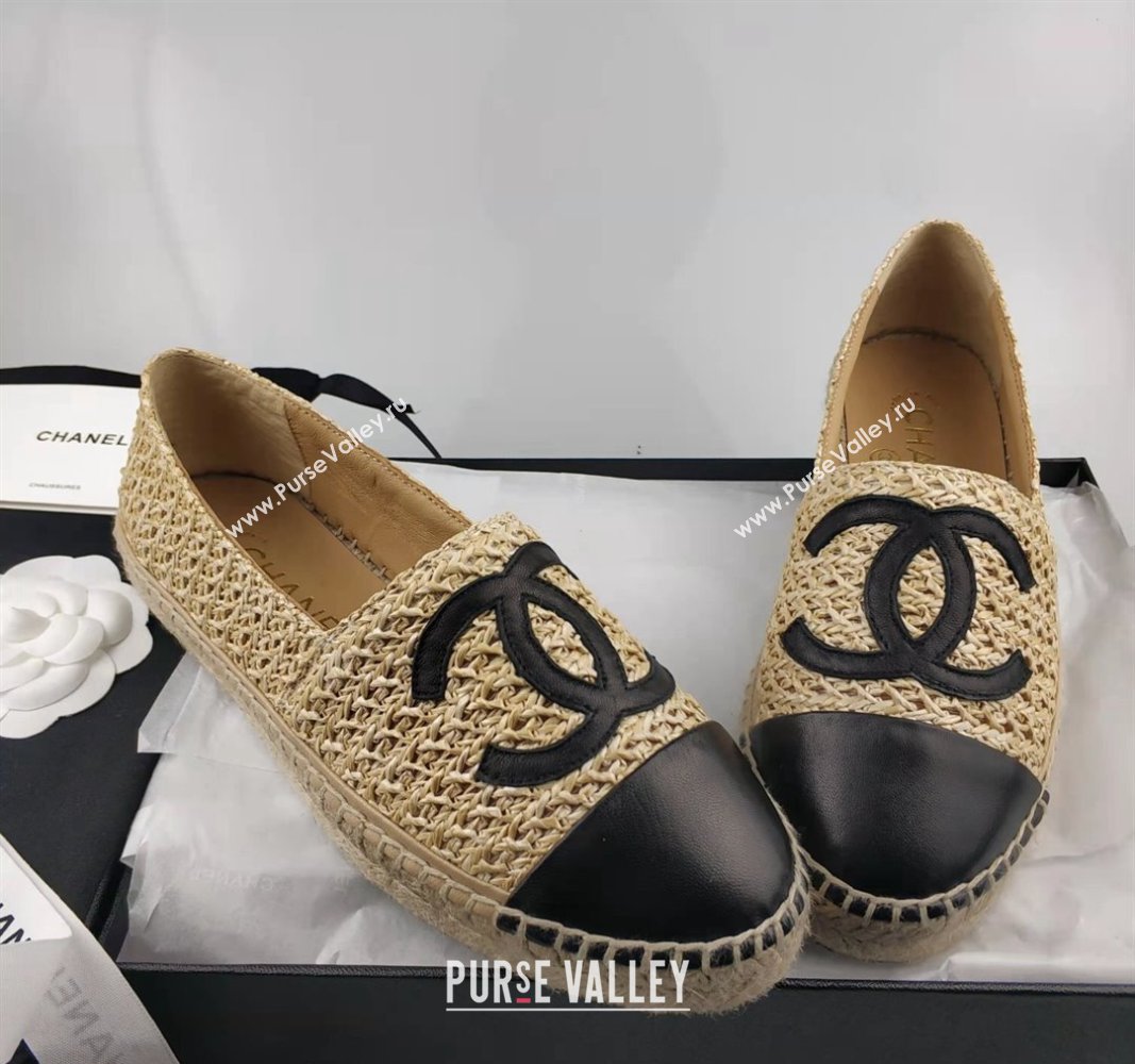 Chanel Straw-Like Lambskin Espadrilles Flat Beige 2024 0816 (MD-240816022)