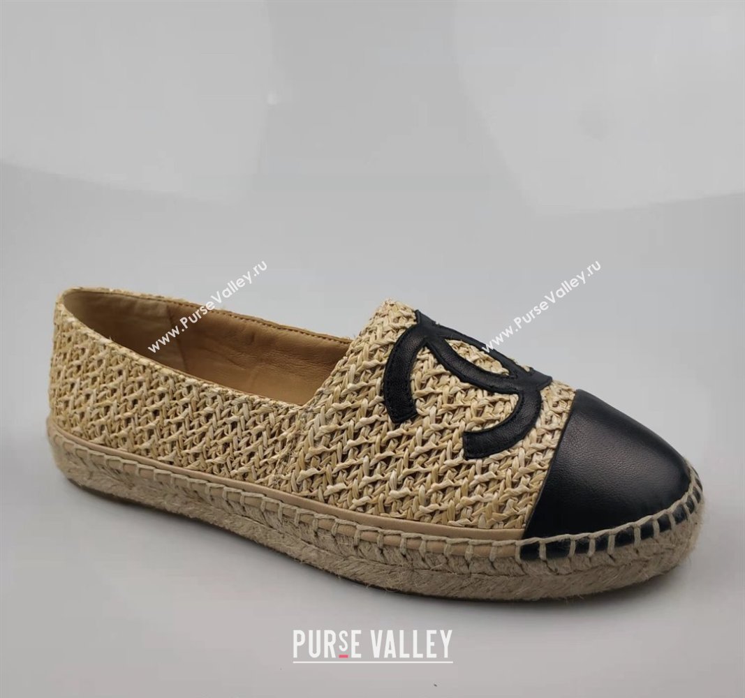 Chanel Straw-Like Lambskin Espadrilles Flat Beige 2024 0816 (MD-240816022)