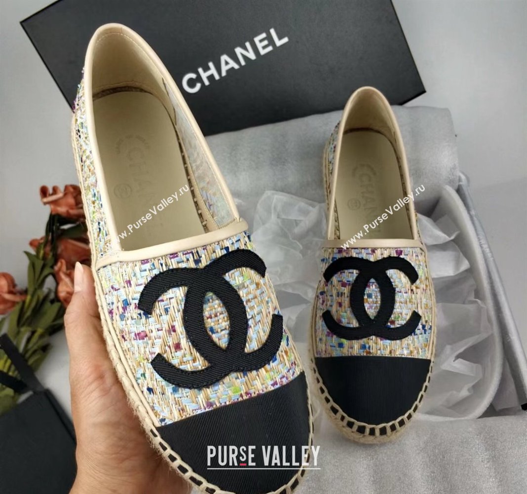 Chanel Tweed Grosgrain Espadrilles Flat Multicolor 2024 081624 (MD-240816024)