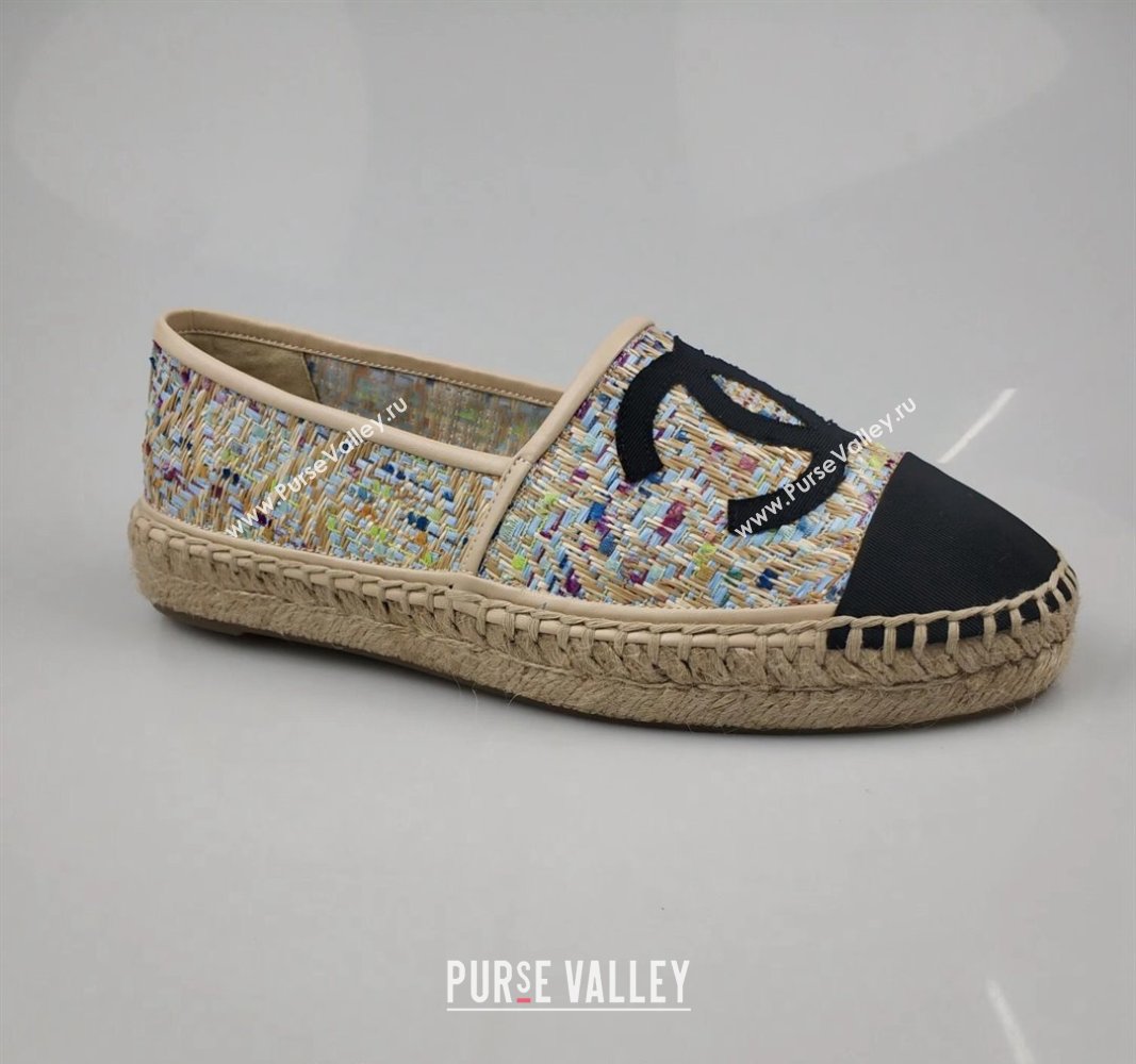 Chanel Tweed Grosgrain Espadrilles Flat Multicolor 2024 081624 (MD-240816024)