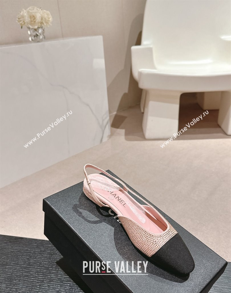 Chanel Strass Grosgrain Slingback Flat G31318 Pink 2024 0816 (MD-240816042)