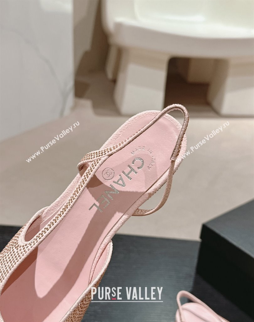 Chanel Strass Grosgrain Slingback Flat G31318 Pink 2024 0816 (MD-240816042)