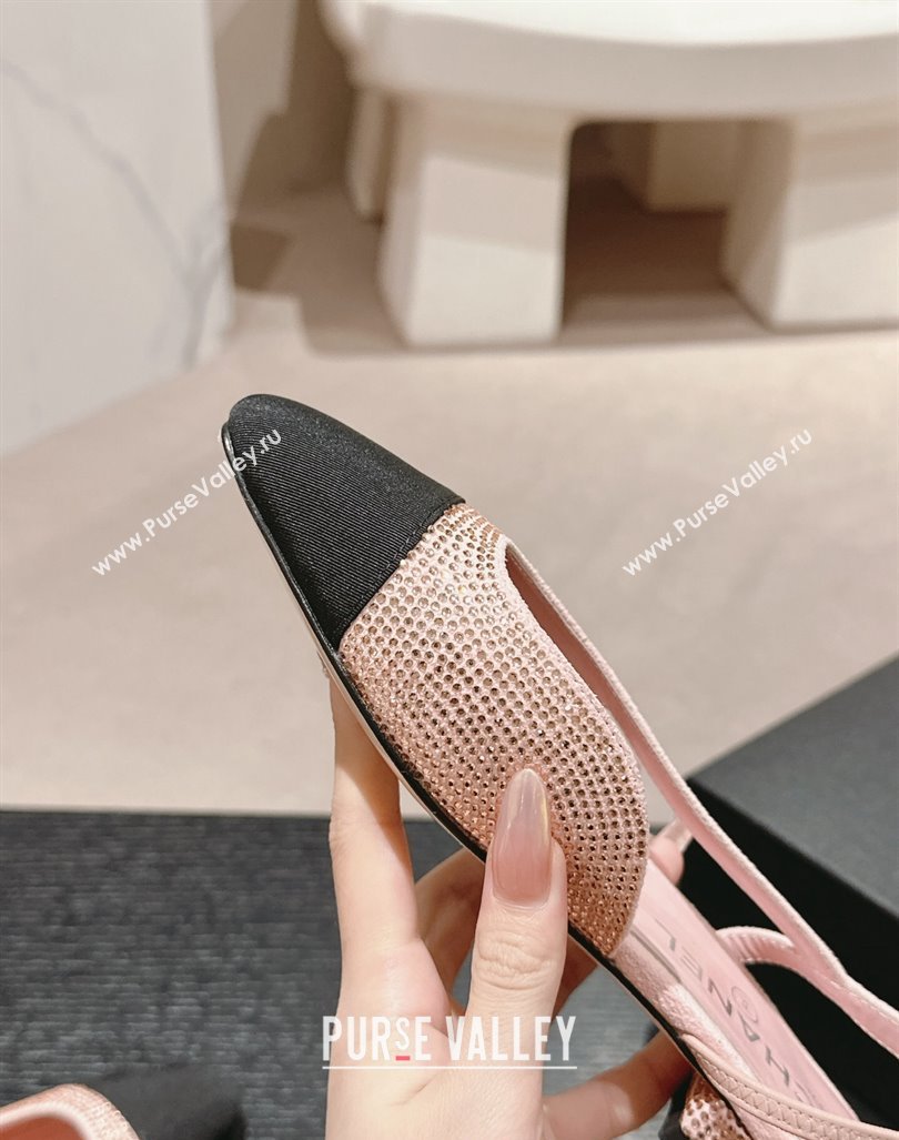 Chanel Strass Grosgrain Slingback Flat G31318 Pink 2024 0816 (MD-240816042)