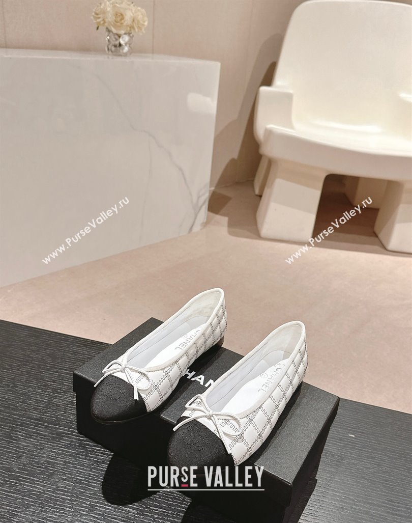 Chanel Quilted Lambskin Grosgrain Ballet Flats White 2024 081644 (MD-240816052)