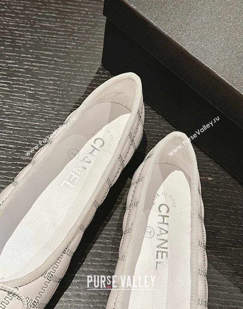 Chanel Quilted Lambskin Grosgrain Ballet Flats White 2024 081644 (MD-240816052)