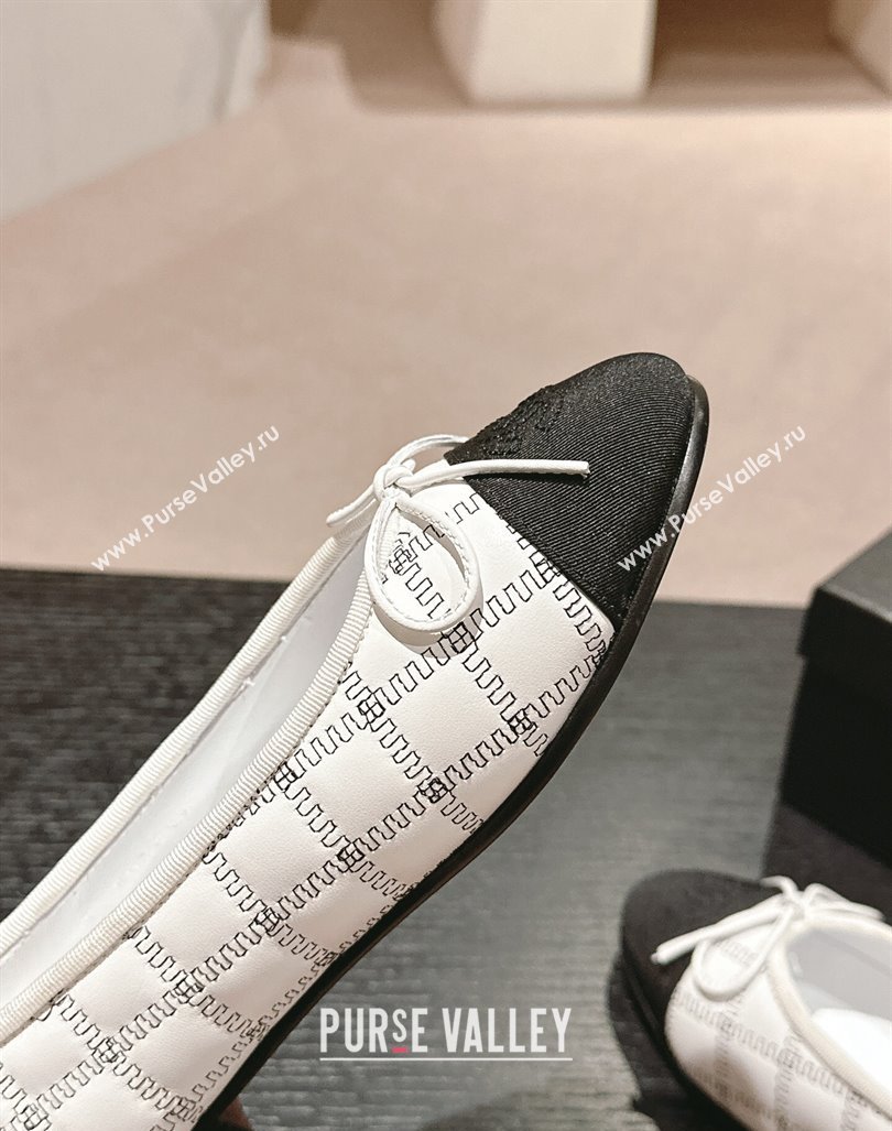 Chanel Quilted Lambskin Grosgrain Ballet Flats White 2024 081644 (MD-240816052)