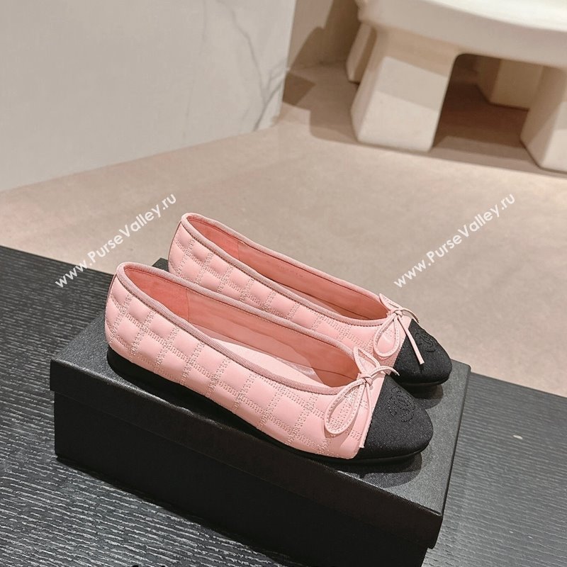 Chanel Quilted Lambskin Grosgrain Ballet Flats Pink 2024 081644 (MD-240816053)