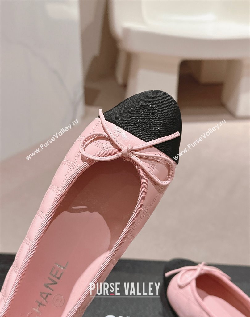 Chanel Quilted Lambskin Grosgrain Ballet Flats Pink 2024 081644 (MD-240816053)