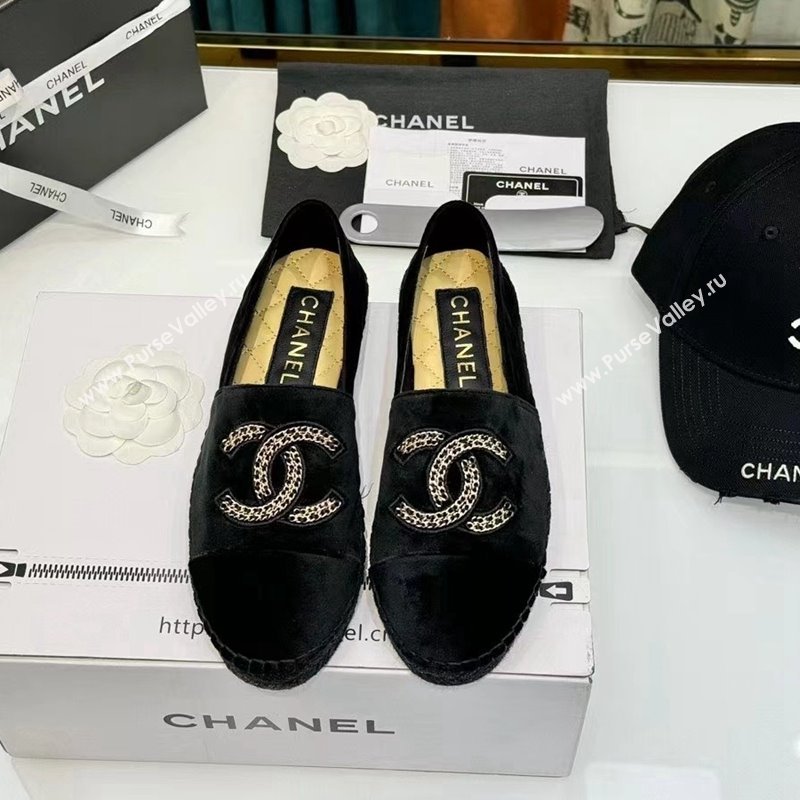 Chanel Suede Espadrilles Flat Black 2024 081603 (HB-240816003)