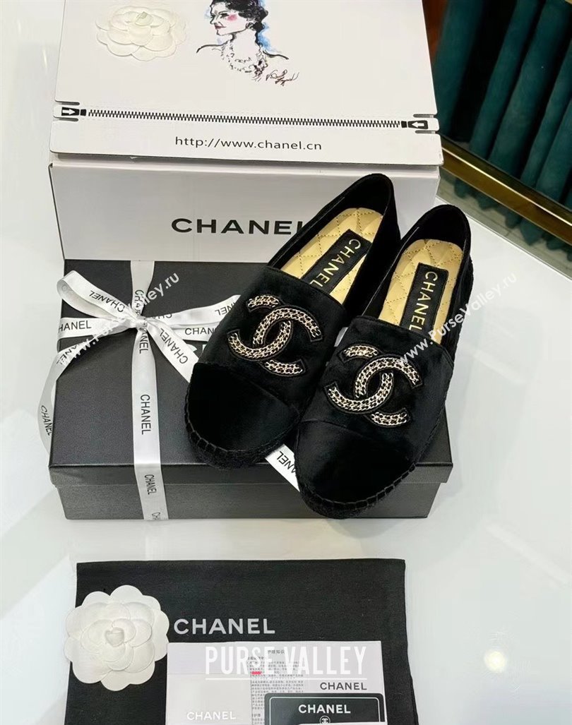 Chanel Suede Espadrilles Flat Black 2024 081603 (HB-240816003)