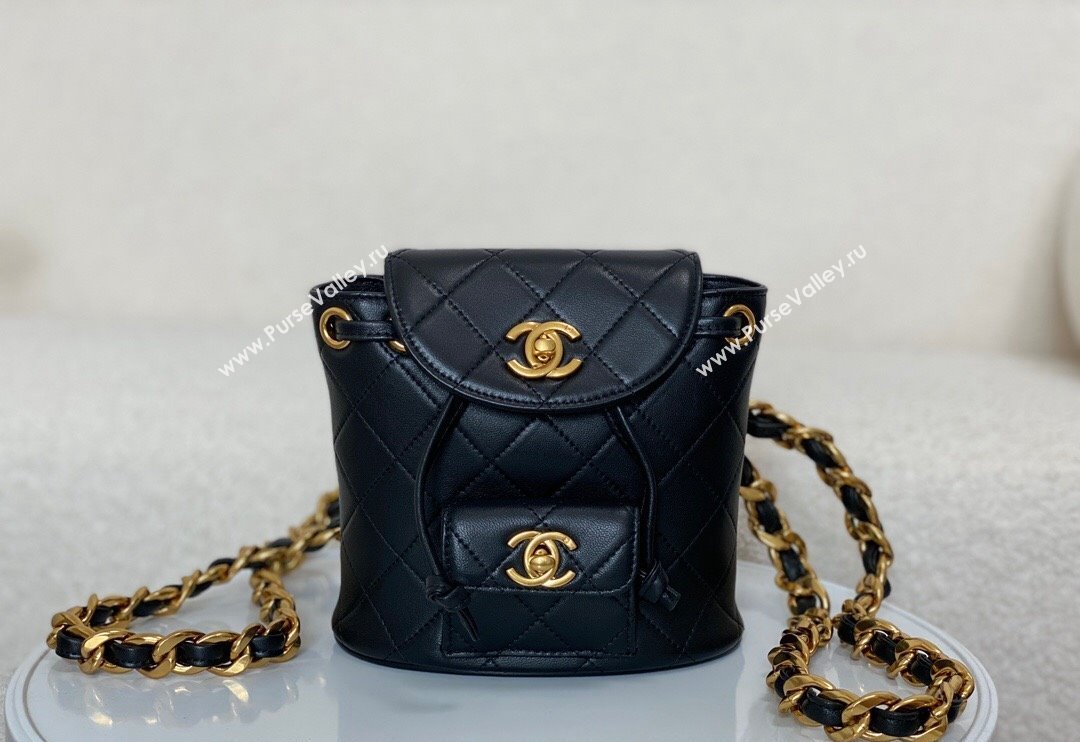 Chanel Quilted Calfskin Small Backpack bag Black 2024 A088792 (SM-240829061)