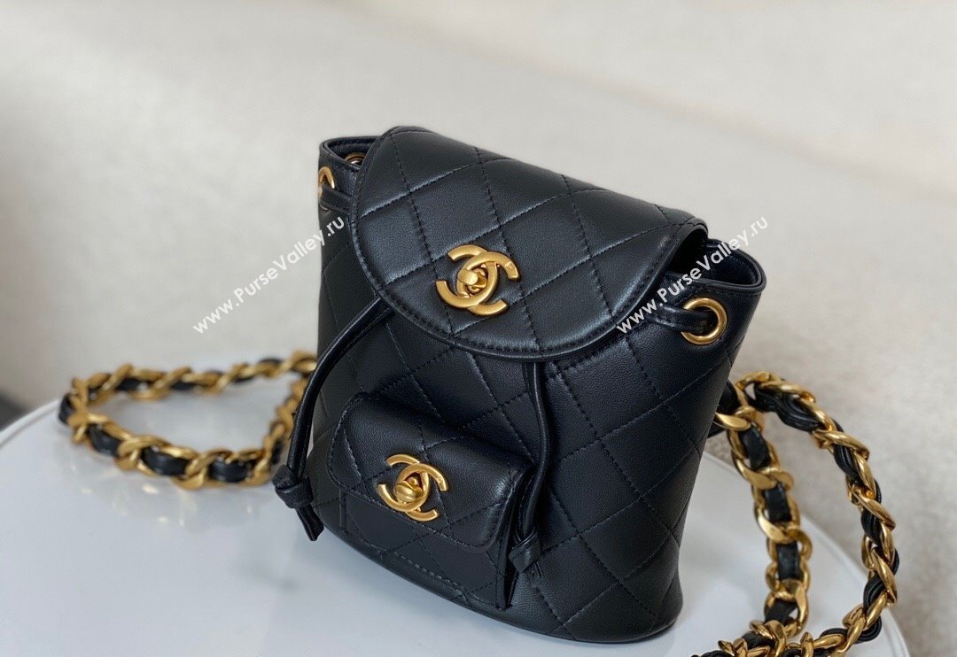 Chanel Quilted Calfskin Small Backpack bag Black 2024 A088792 (SM-240829061)