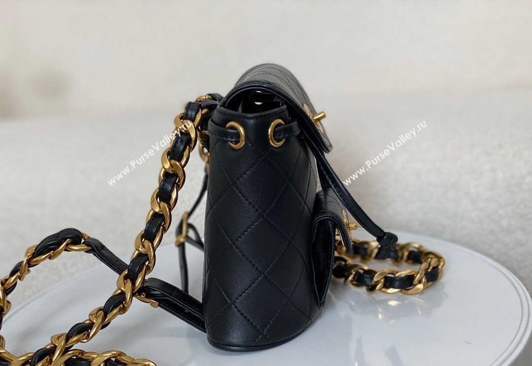 Chanel Quilted Calfskin Small Backpack bag Black 2024 A088792 (SM-240829061)