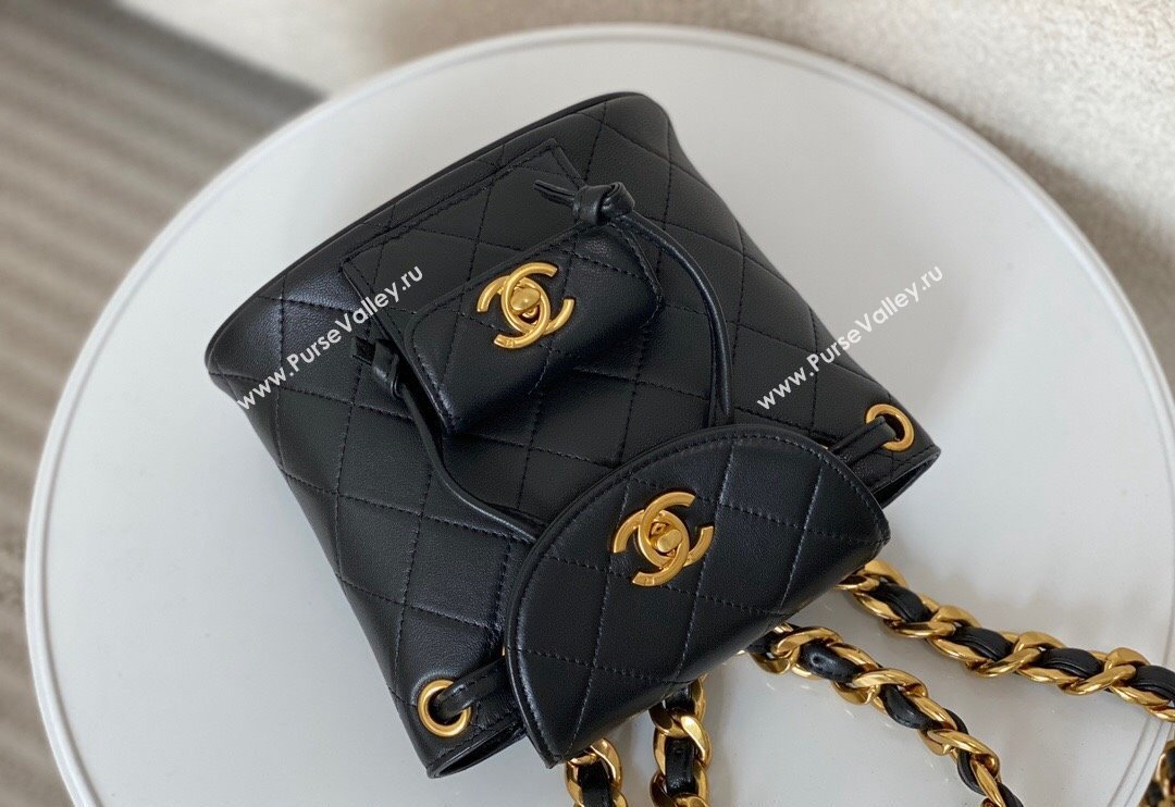 Chanel Quilted Calfskin Small Backpack bag Black 2024 A088792 (SM-240829061)