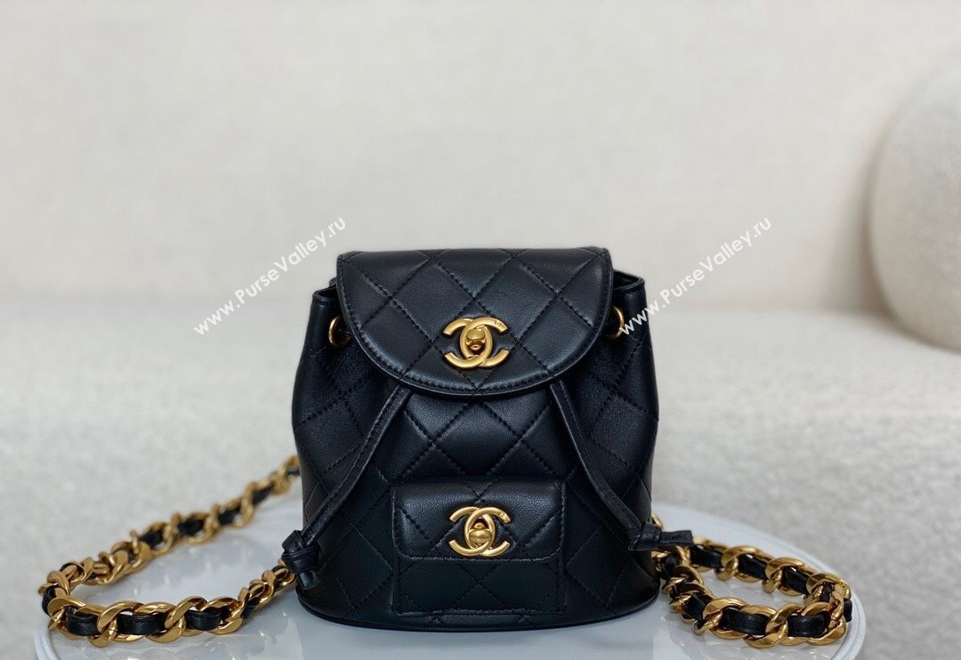 Chanel Quilted Calfskin Small Backpack bag Black 2024 A088792 (SM-240829061)