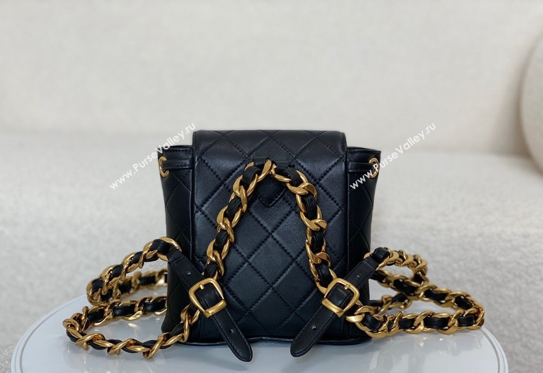 Chanel Quilted Calfskin Small Backpack bag Black 2024 A088792 (SM-240829061)