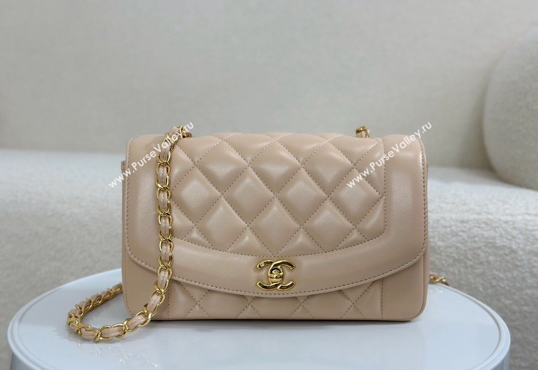 Chanel Vintage Lambskin Flap bag Beige 2024 AS2221 (SM-240829076)