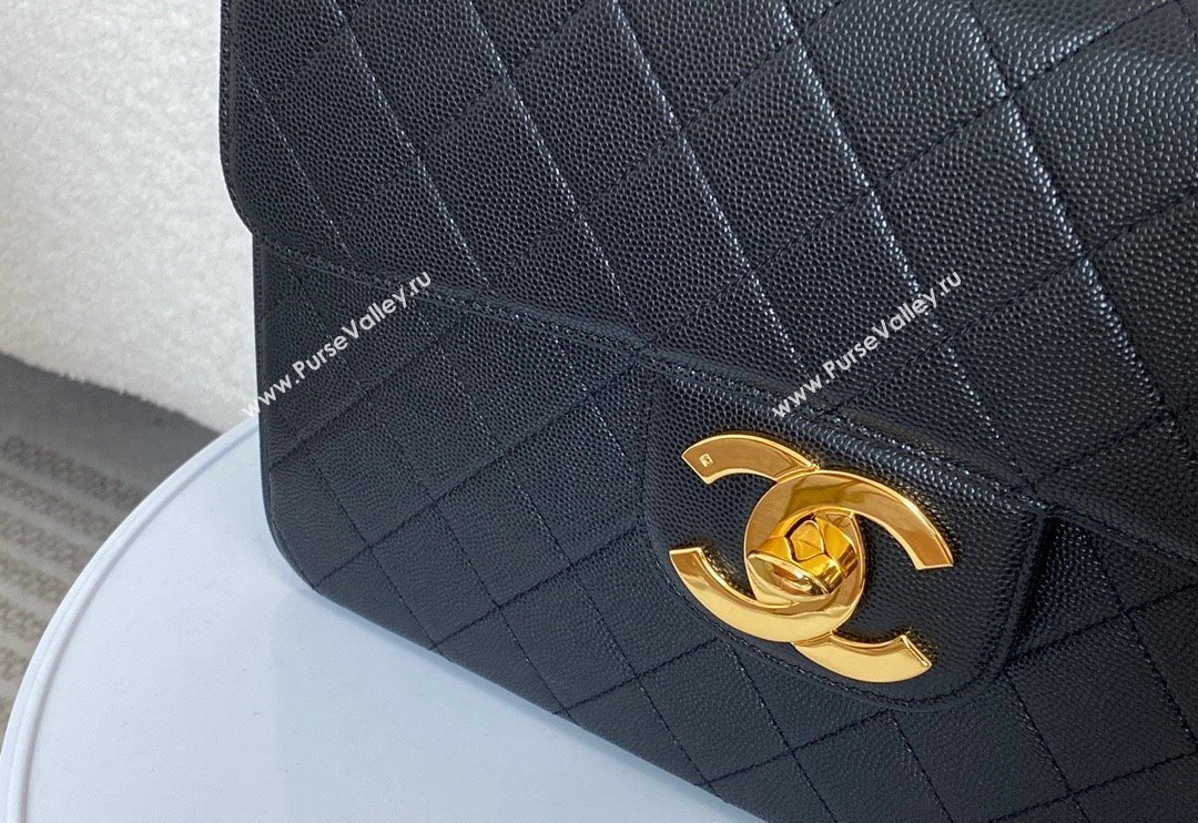 Chanel Vintage Grained Calfskin Flap bag Black 2024 A088 (SM-240829080)