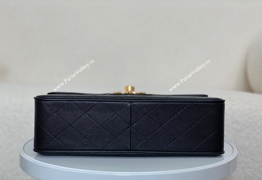 Chanel Vintage Grained Calfskin Flap bag Black 2024 A088 (SM-240829080)