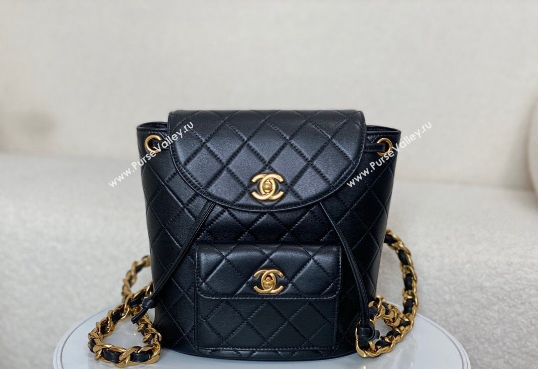 Chanel Quilted Calfskin Large Backpack bag Black 2024 A088792 (SM-240829062)