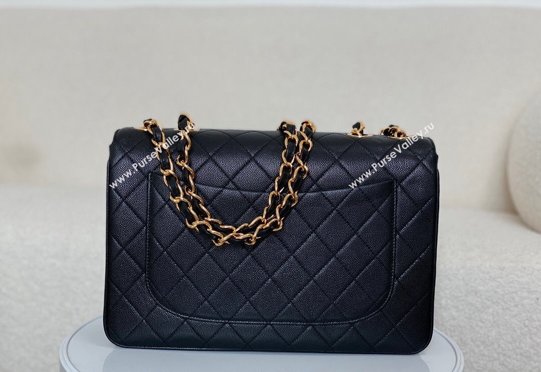 Chanel Vintage Grained Calfskin Flap bag Black 2024 A088 (SM-240829080)