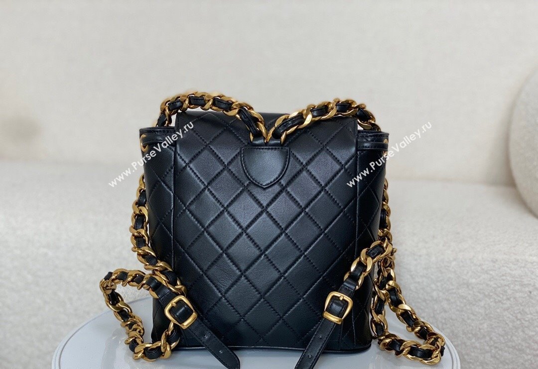 Chanel Quilted Calfskin Large Backpack bag Black 2024 A088792 (SM-240829062)