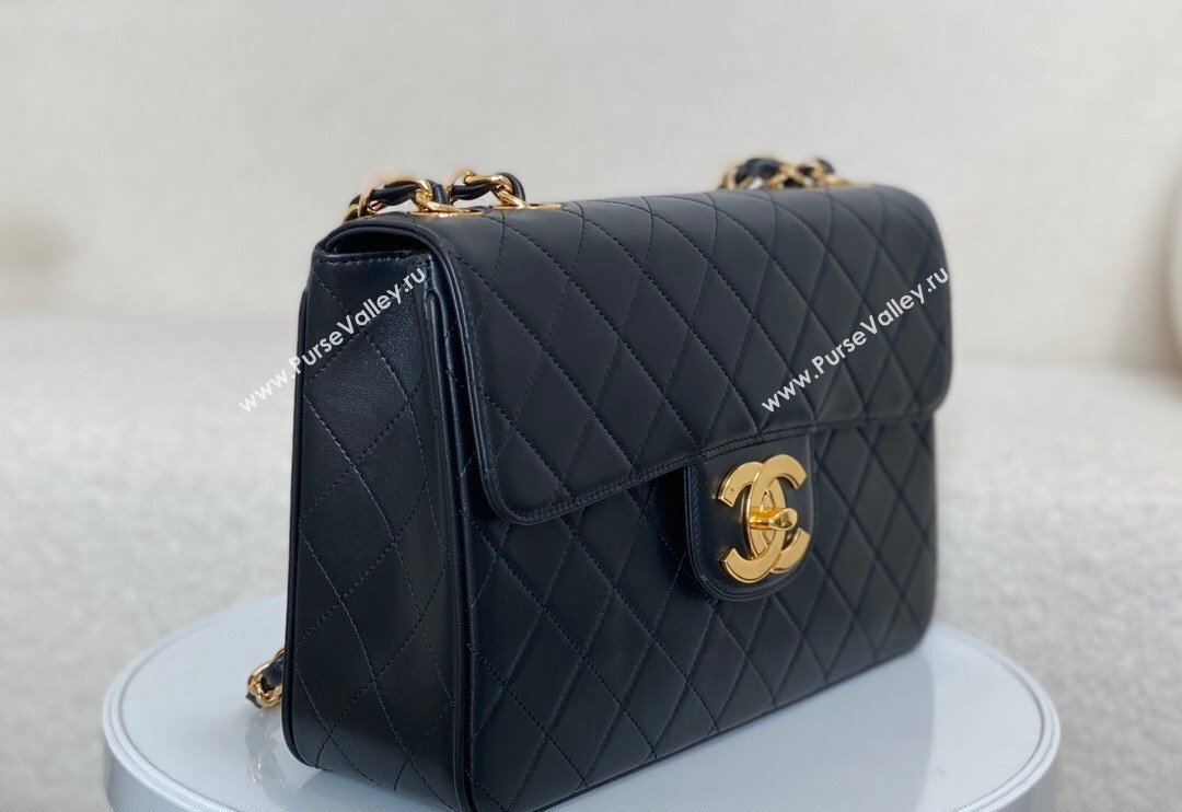 Chanel Vintage Lambskin Flap bag Black 2024 A088 (SM-240829081)