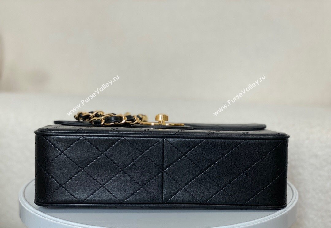 Chanel Vintage Lambskin Flap bag Black 2024 A088 (SM-240829081)