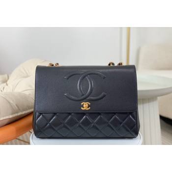 Chanel Vintage Grained Calfskin Flap bag Black 2024 A092233 (SM-240829082)