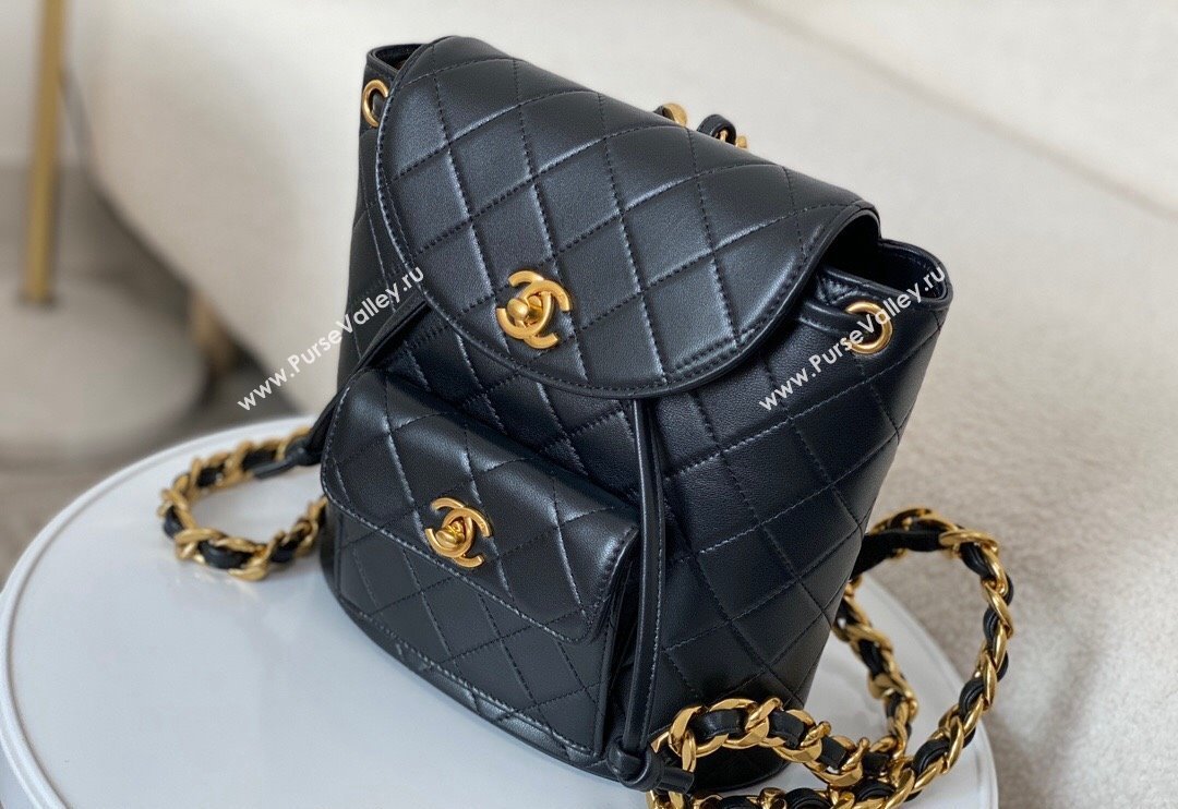 Chanel Quilted Calfskin Large Backpack bag Black 2024 A088792 (SM-240829062)