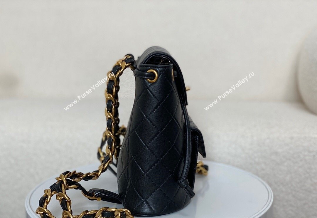 Chanel Quilted Calfskin Large Backpack bag Black 2024 A088792 (SM-240829062)