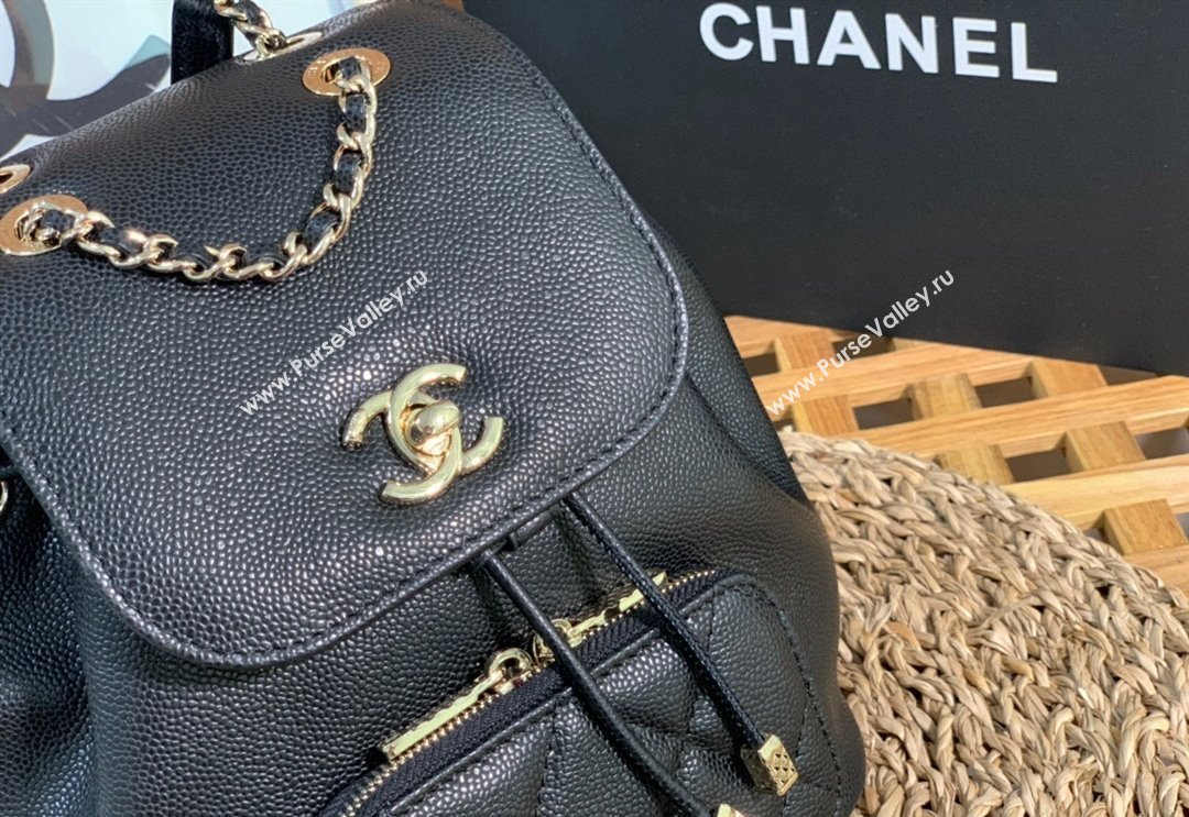 Chanel Grained Calfskin Mini Backpack bag Black 2024 AS3530 (SM-240829063)