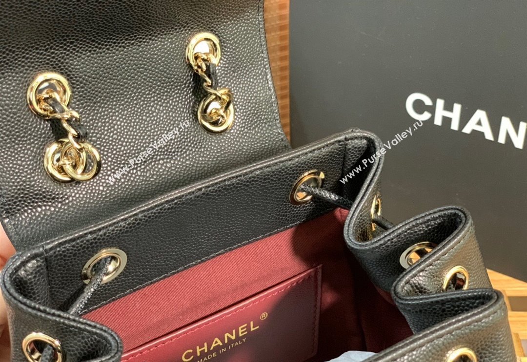 Chanel Grained Calfskin Mini Backpack bag Black 2024 AS3530 (SM-240829063)