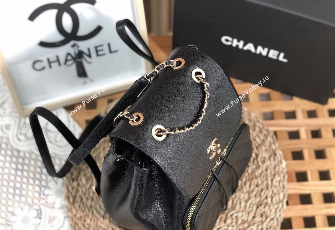 Chanel Grained Calfskin Backpack bag Black 2024 AS3531 (SM-240829064)