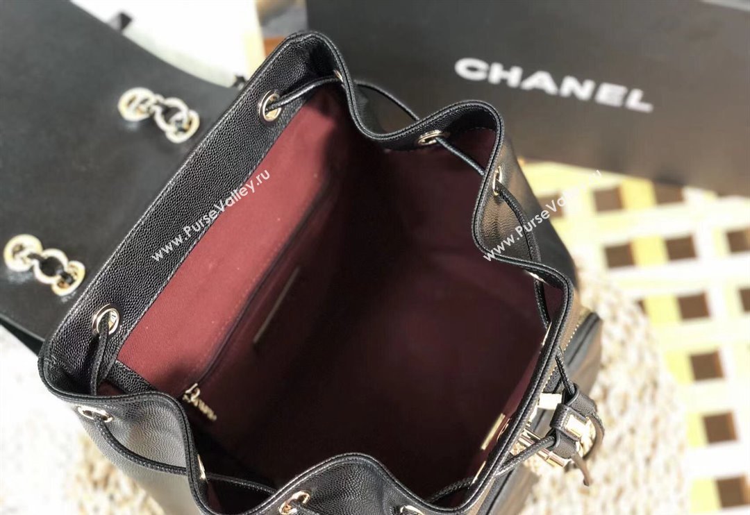 Chanel Grained Calfskin Backpack bag Black 2024 AS3531 (SM-240829064)