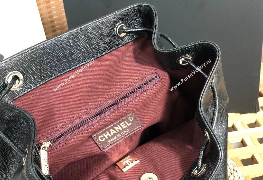 Chanel Grained Calfskin Backpack bag Black 2024 AS3531 (SM-240829064)