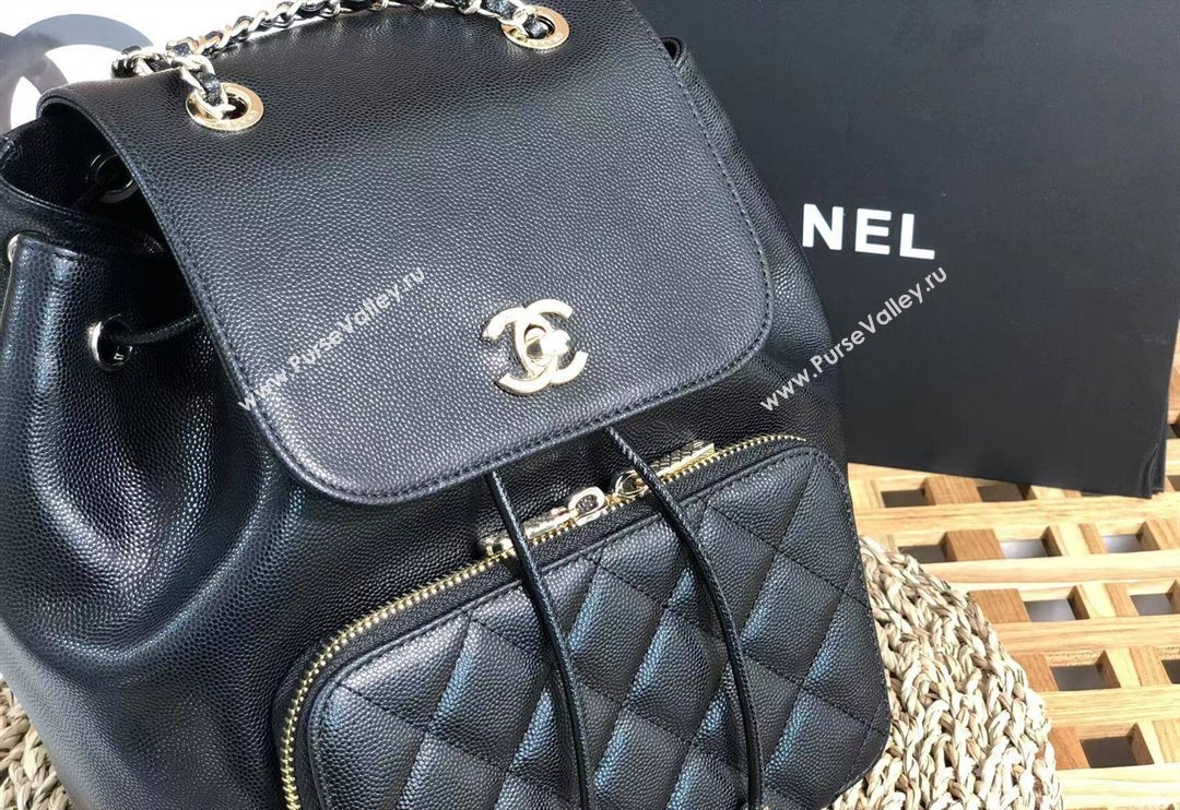 Chanel Grained Calfskin Backpack bag Black 2024 AS3531 (SM-240829064)